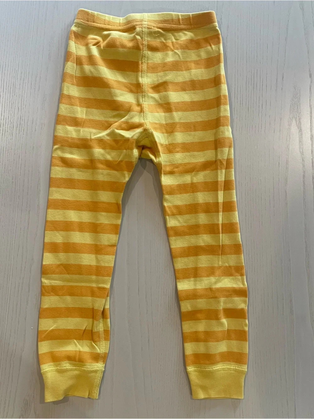 Hanna Andersson Striped Long John Pajama Set Swedish Yellow/Golden Hour - 4 100